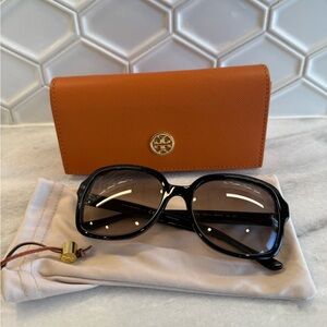 Tory Burch Black Sunglasses with Orange Case